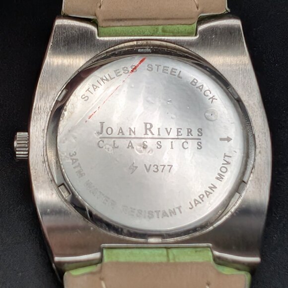 Joan Rivers Classics Watch Green Face Textured Green Leather New Battery Working - Picture 3 of 14